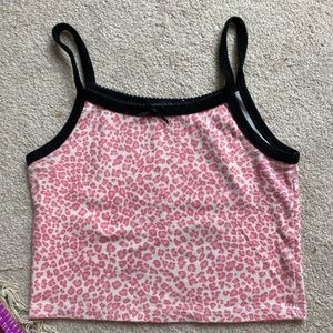 Rare brandy melville pink cheetah belle tank!